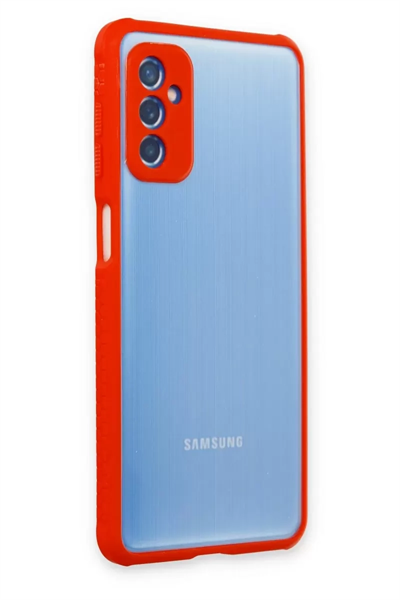 Samsung Galaxy M52 5G Kılıf Miami Şeffaf Silikon - Kırmızı