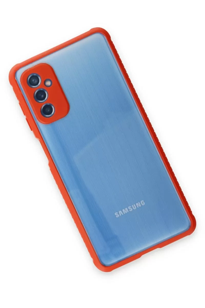 Samsung Galaxy M52 5G Kılıf Miami Şeffaf Silikon - Kırmızı