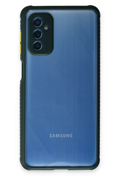 Samsung Galaxy M52 5G Kılıf Miami Şeffaf Silikon - Koyu Yeşil