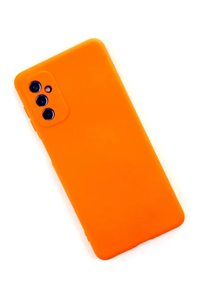 Samsung Galaxy M52 5G Kılıf Nano içi Kadife Silikon - Turuncu