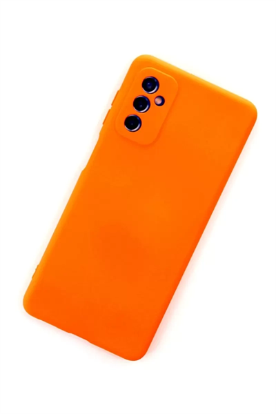 Samsung Galaxy M52 5G Kılıf Nano içi Kadife Silikon - Turuncu