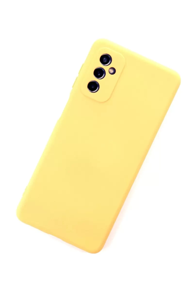 Samsung Galaxy M52 5G Kılıf Nano içi Kadife Silikon - Sarı