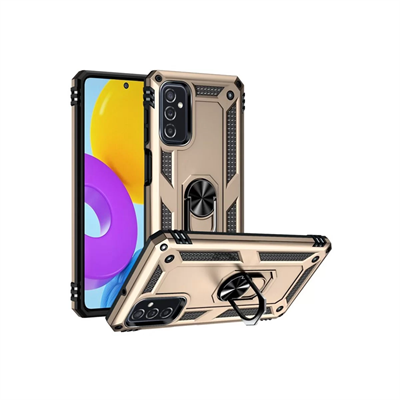 Samsung Galaxy M52 5G Kılıf Sofya Yüzüklü Silikon Kapak - Gold