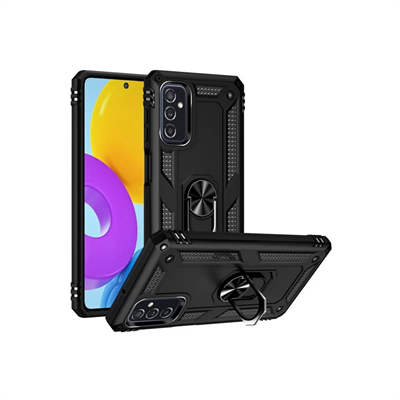 Samsung Galaxy M52 5G Kılıf Sofya Yüzüklü Silikon Kapak - Siyah