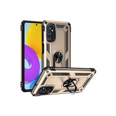 Samsung Galaxy M52 5G Kılıf Sofya Yüzüklü Silikon Kapak - Gold