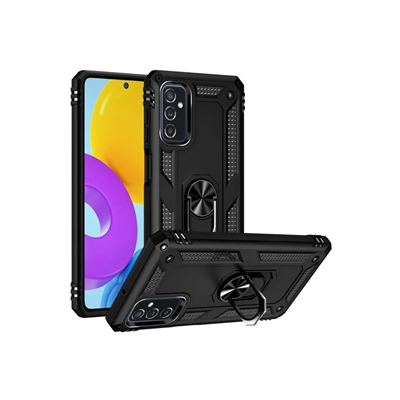 Samsung Galaxy M52 5G Kılıf Sofya Yüzüklü Silikon Kapak - Siyah