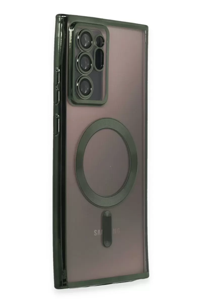 Samsung Galaxy Note 20 Ultra Kılıf Kross Magneticsafe Kapak - Koyu Yeşil