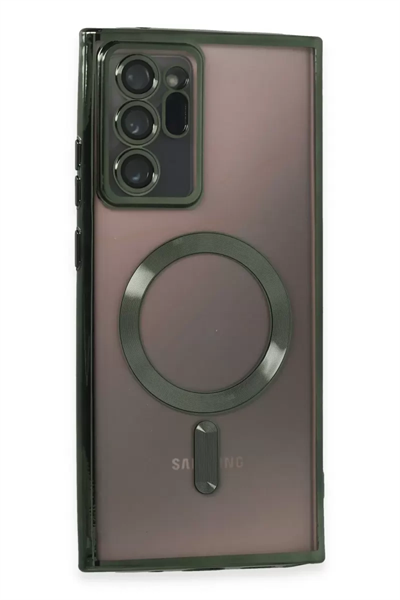Samsung Galaxy Note 20 Ultra Kılıf Kross Magneticsafe Kapak - Koyu Yeşil