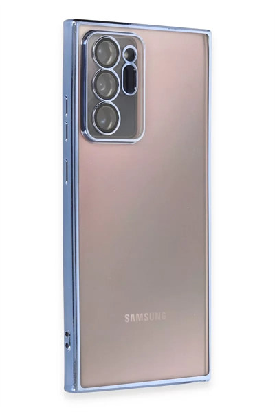 Samsung Galaxy Note 20 Ultra Kılıf Lensli Silikon - Açık Mavi