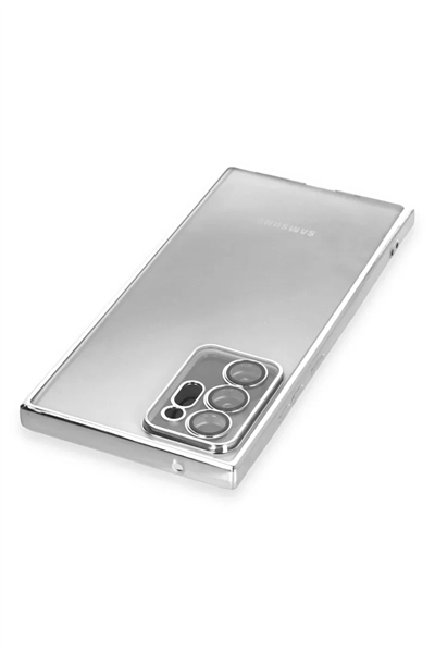 Samsung Galaxy Note 20 Ultra Kılıf Lensli Silikon - Gümüş