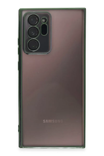 Samsung Galaxy Note 20 Ultra Kılıf Lensli Silikon - Yeşil