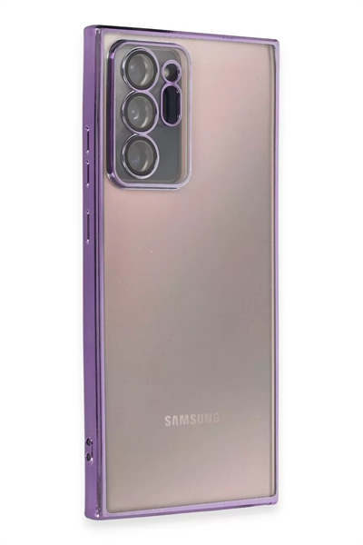 Samsung Galaxy Note 20 Ultra Kılıf Lensli Silikon - Mor