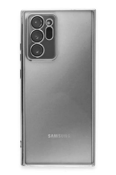 Samsung Galaxy Note 20 Ultra Kılıf Lensli Silikon - Gümüş