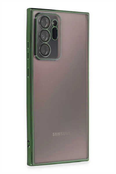 Samsung Galaxy Note 20 Ultra Kılıf Lensli Silikon - Yeşil