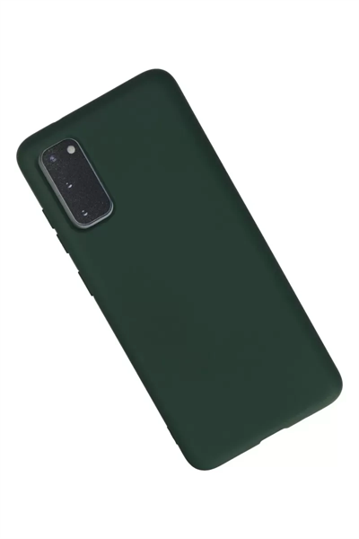 Samsung Galaxy S20 Kılıf Nano içi Kadife Silikon - Koyu Yeşil