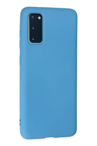 Samsung Galaxy S20 Kılıf Nano içi Kadife Silikon - Mavi