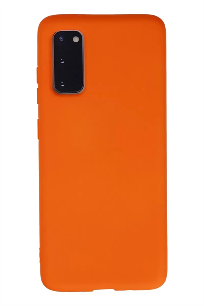 Samsung Galaxy S20 Kılıf Nano içi Kadife Silikon - Turuncu