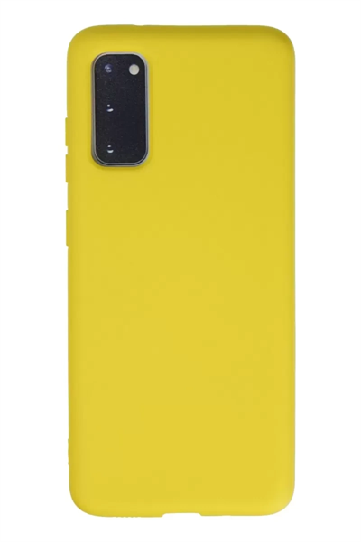 Samsung Galaxy S20 Kılıf Nano içi Kadife Silikon - Sarı