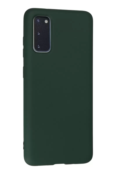 Samsung Galaxy S20 Kılıf Nano içi Kadife Silikon - Koyu Yeşil