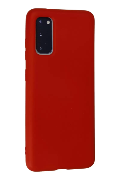 Samsung Galaxy S20 Kılıf Nano içi Kadife Silikon - Kırmızı