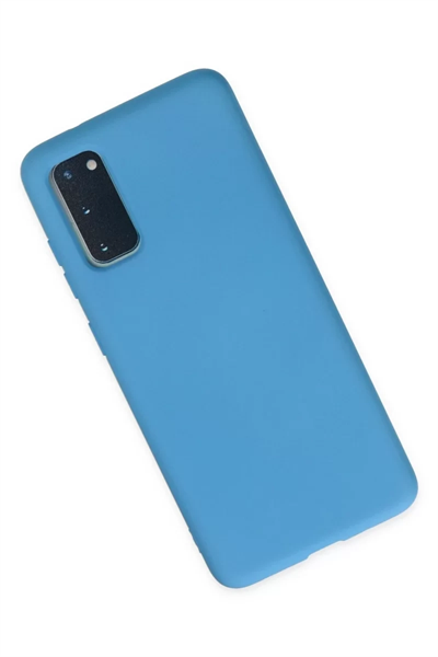 Samsung Galaxy S20 Kılıf Nano içi Kadife Silikon - Mavi