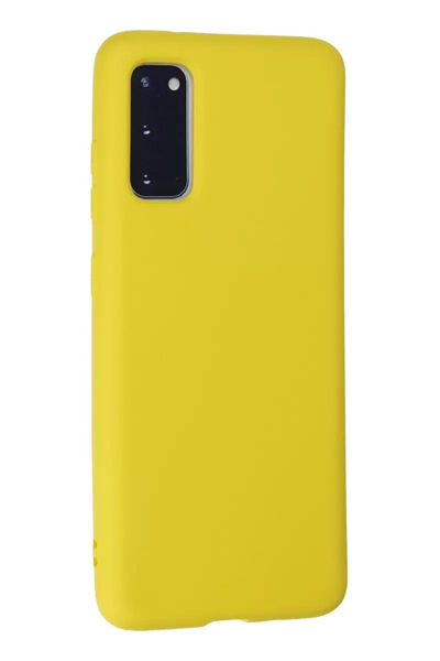 Samsung Galaxy S20 Kılıf Nano içi Kadife Silikon - Sarı