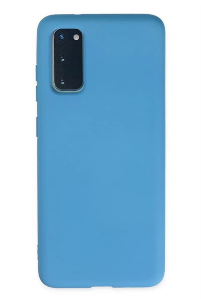 Samsung Galaxy S20 Kılıf Nano içi Kadife Silikon - Mavi