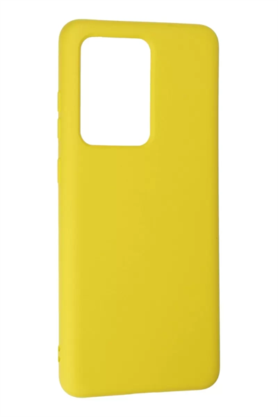 Samsung Galaxy S20 Ultra Kılıf Nano içi Kadife Silikon - Sarı