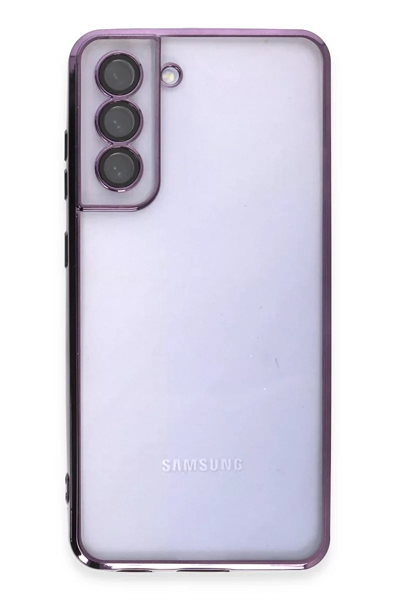 Samsung Galaxy S21 FE Kılıf Lensli Silikon - Mor