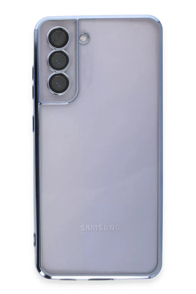 Samsung Galaxy S21 FE Kılıf Lensli Silikon - Açık Mavi