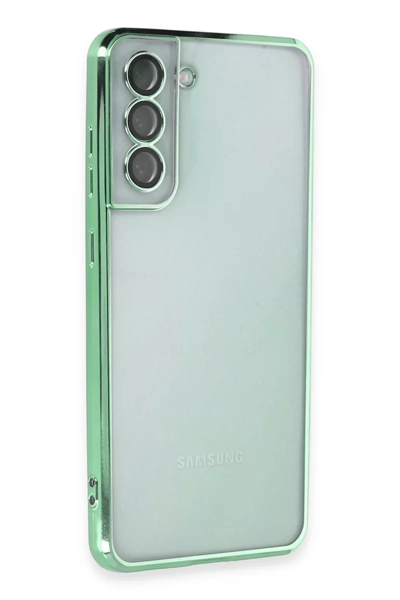 Samsung Galaxy S21 FE Kılıf Lensli Silikon - Yeşil