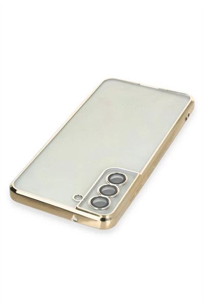 Samsung Galaxy S21 FE Kılıf Lensli Silikon - Gold