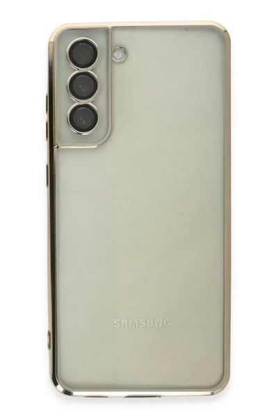 Samsung Galaxy S21 FE Kılıf Lensli Silikon - Gold