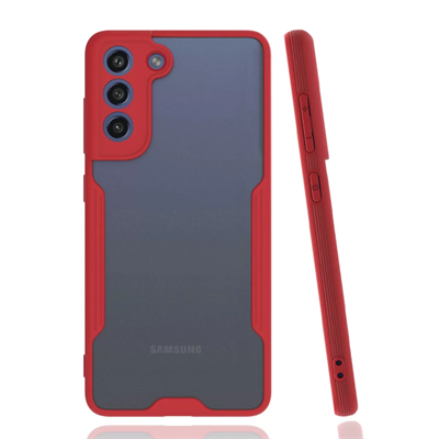 Samsung Galaxy S21 FE Kılıf Platin Silikon - Kırmızı