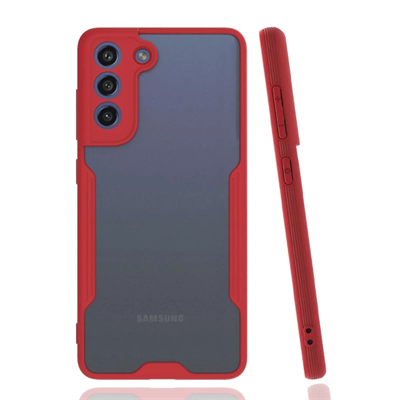 Samsung Galaxy S21 FE Kılıf Platin Silikon - Kırmızı