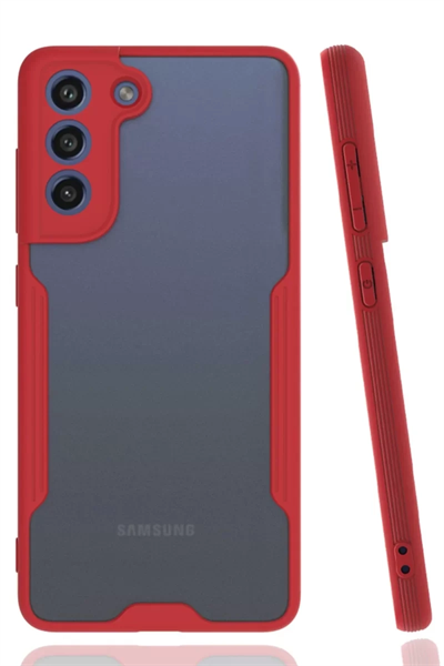 Samsung Galaxy S21 FE Kılıf Platin Silikon - Kırmızı