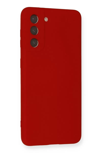 Samsung Galaxy S21 Kılıf Nano içi Kadife Silikon - Kırmızı