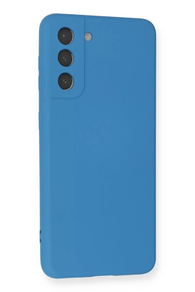Samsung Galaxy S21 Kılıf Nano içi Kadife Silikon - Mavi