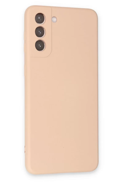 Samsung Galaxy S21 Kılıf Nano içi Kadife Silikon - Pudra