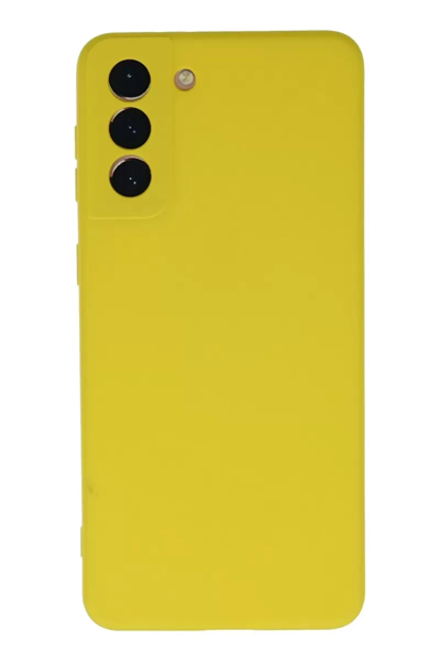 Samsung Galaxy S21 Plus Kılıf Nano içi Kadife Silikon - Sarı