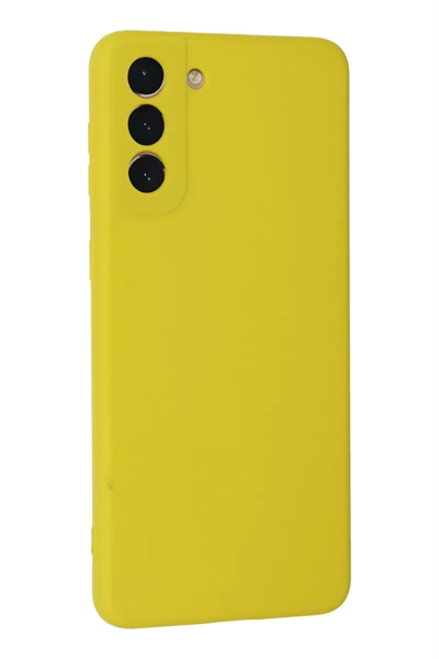 Samsung Galaxy S21 Plus Kılıf Nano içi Kadife Silikon - Sarı