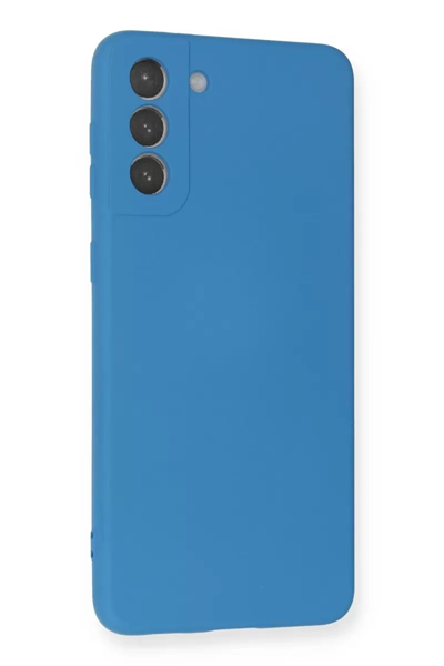 Samsung Galaxy S21 Plus Kılıf Nano içi Kadife Silikon - Mavi