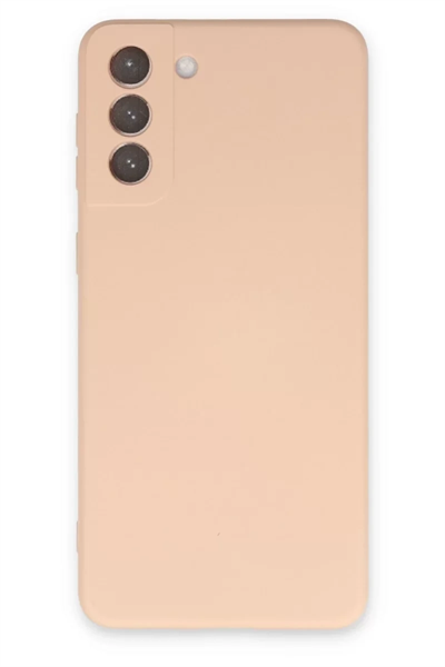 Samsung Galaxy S21 Plus Kılıf Nano içi Kadife Silikon - Pudra