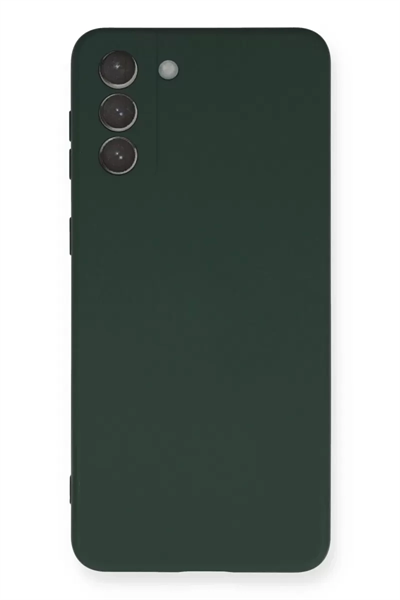 Samsung Galaxy S21 Plus Kılıf Nano içi Kadife Silikon - Koyu Yeşil