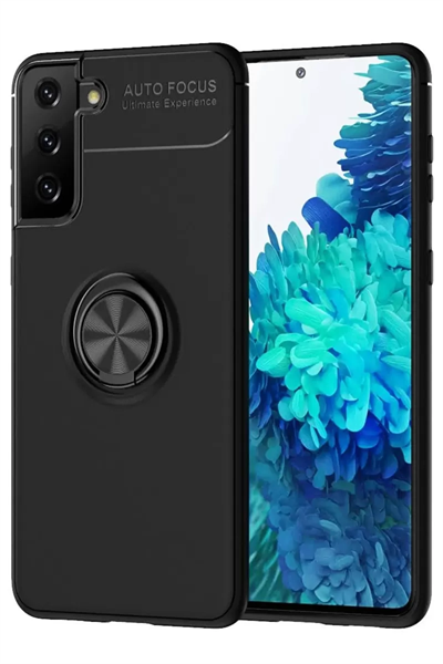 Samsung Galaxy S21 Plus Kılıf Range Yüzüklü Silikon - Siyah