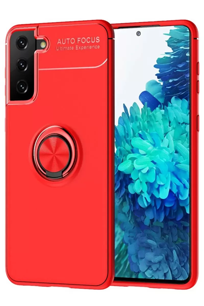 Samsung Galaxy S21 Plus Kılıf Range Yüzüklü Silikon - Kırmızı
