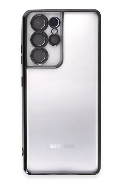 Samsung Galaxy S21 Ultra Kılıf Lensli Silikon - Siyah