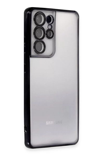 Samsung Galaxy S21 Ultra Kılıf Lensli Silikon - Siyah