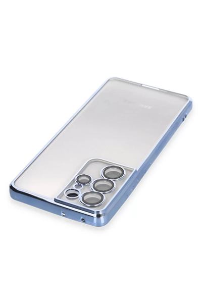 Samsung Galaxy S21 Ultra Kılıf Lensli Silikon - Açık Mavi