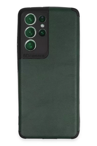 Samsung Galaxy S21 Ultra Kılıf Loop Deri Silikon - Yeşil